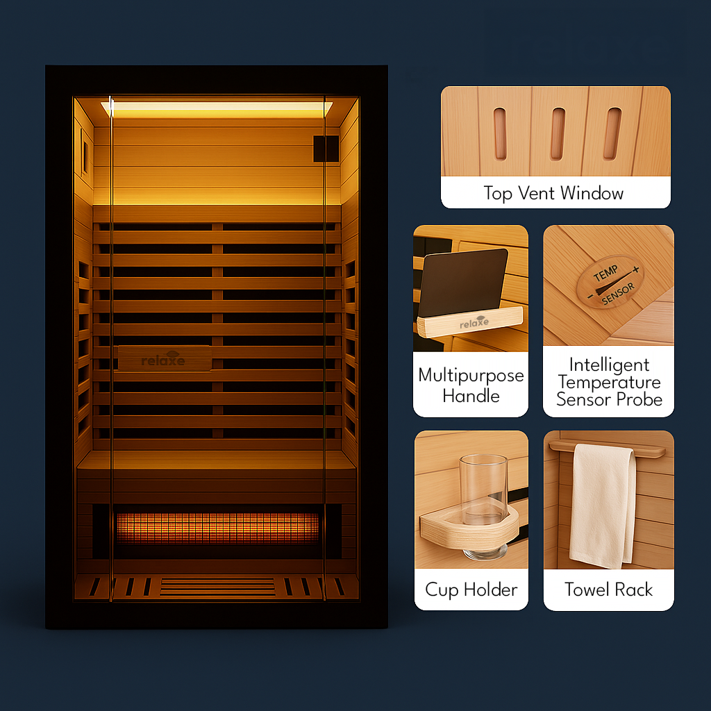 SAUNA INFRARGE SPECTRUM CALDERA ™ RELATIF avec panneau de thérapie rouge