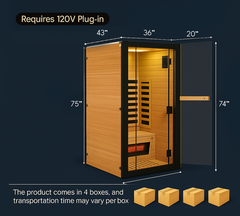 Relaxe Caldera™ Full Spectrum Infrared Sauna With Red Light Therapy Panel