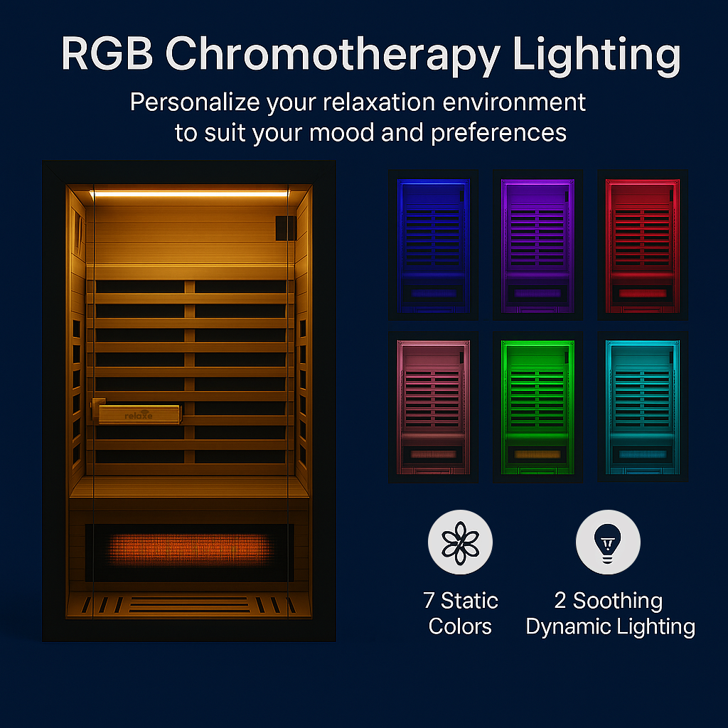 SAUNA INFRARGE SPECTRUM CALDERA ™ RELATIF avec panneau de thérapie rouge