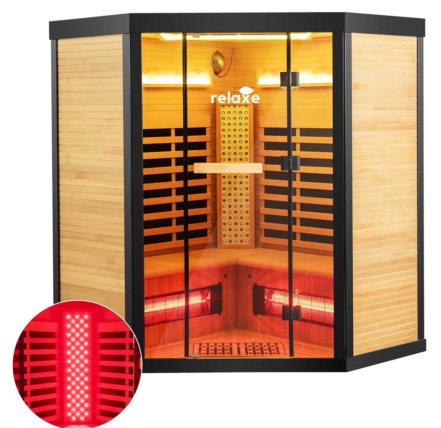 SAUNA INFRARGE SPECTRUM CALDERA ™ RELATIF avec panneau de thérapie rouge