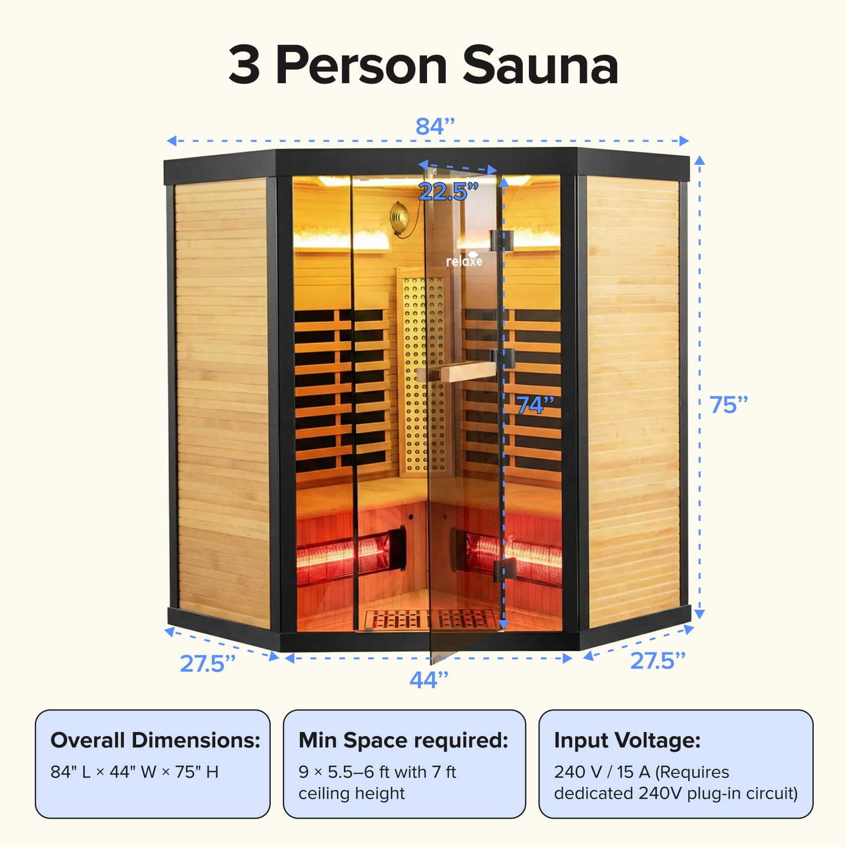 SAUNA INFRARGE SPECTRUM CALDERA ™ RELATIF avec panneau de thérapie rouge