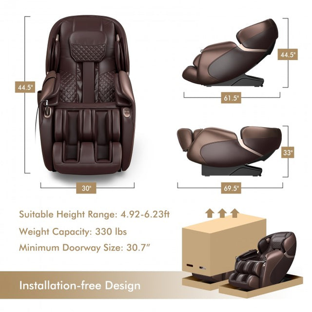 Relaxe Zero-Gravity Shiatsu Massage Chair avec chauffage (SL-Track) (Au)