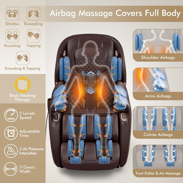 Relaxe Zero-Gravity Shiatsu Massage Chair With Heating (SL-Track) (FR)