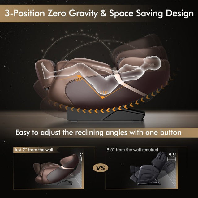 Relaxe Zero-Gravity Shiatsu Massage Chair avec chauffage (SL-Track)