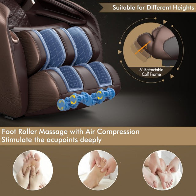 Relaxe Zero-Gravity Shiatsu Massage Chair avec chauffage (SL-Track)