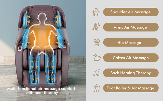 Relaxe Zero-Gravity Shiatsu Massage Chair avec chauffage (SL-Track)